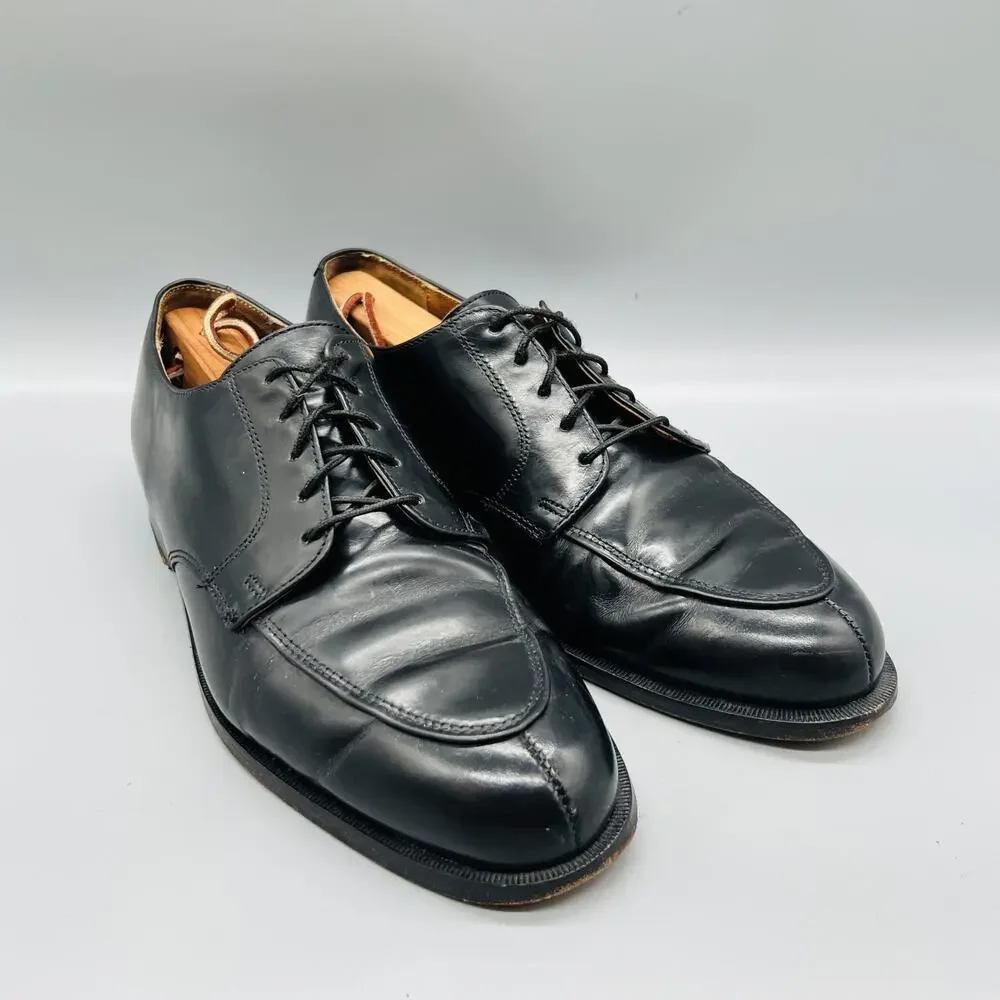 Cole Haan Shoes Mens 10 Black Leather Derby Oxford Dress Made USA Vtg Classic